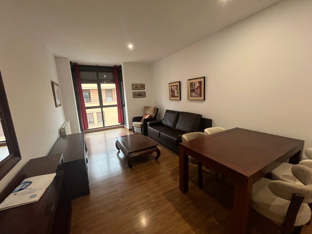 Living room of Flat to rent in  Albacete Capital  with Heating, Parquet flooring and Furnished