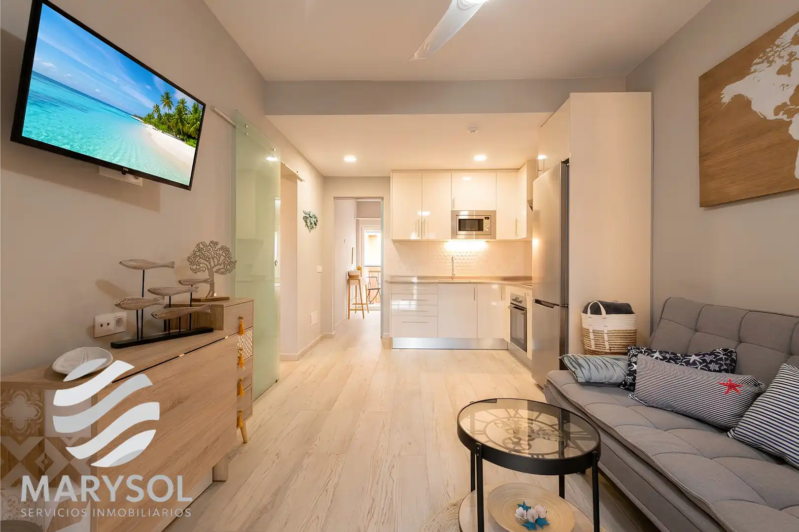 Sala d'estar de Apartament de lloguer en San Bartolomé de Tirajana amb Terrassa, Moblat i Forn