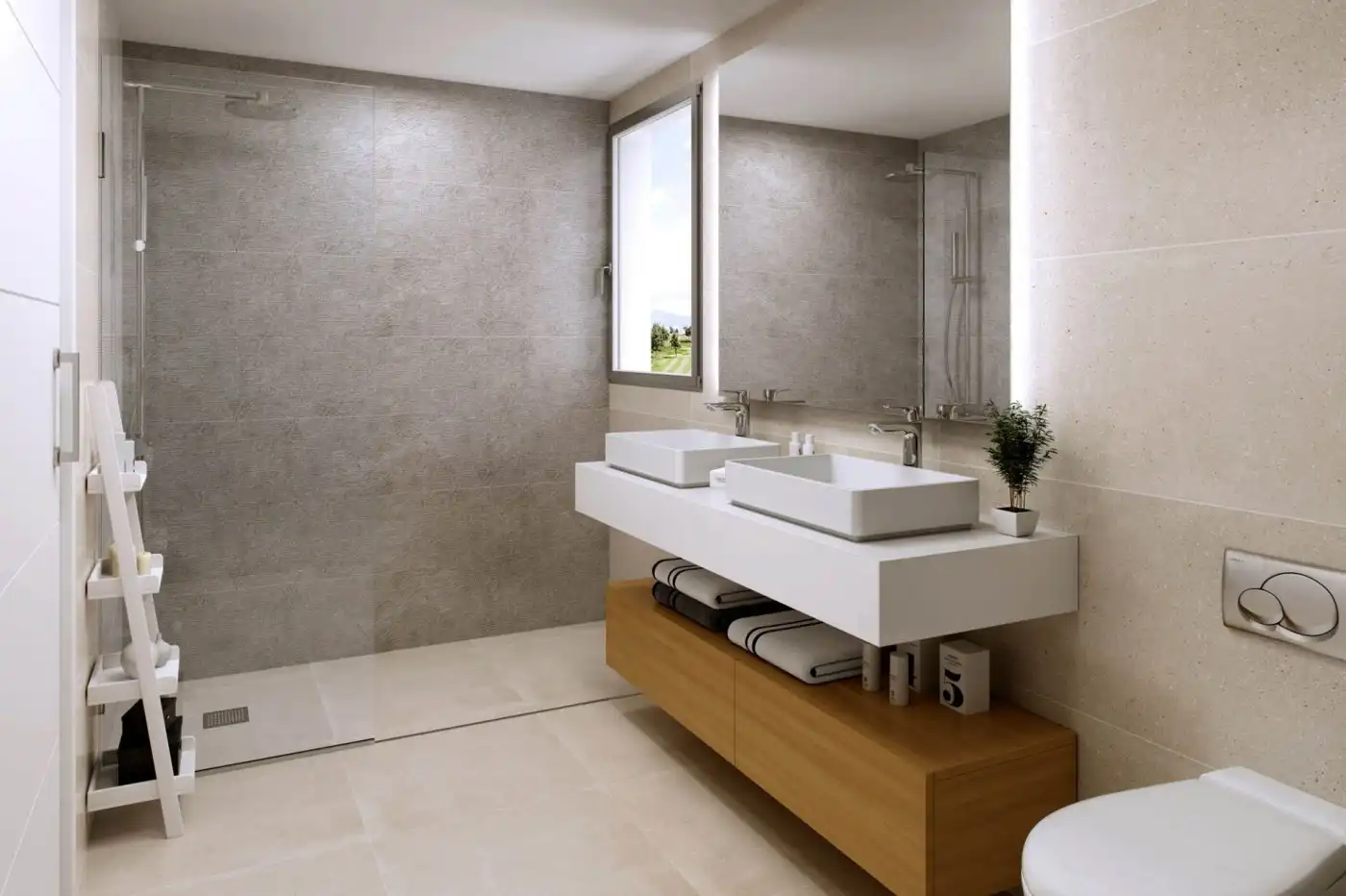 Baño de Casa adosada en venta en Mijas con Aire acondicionado, Calefacción y Jardín privado