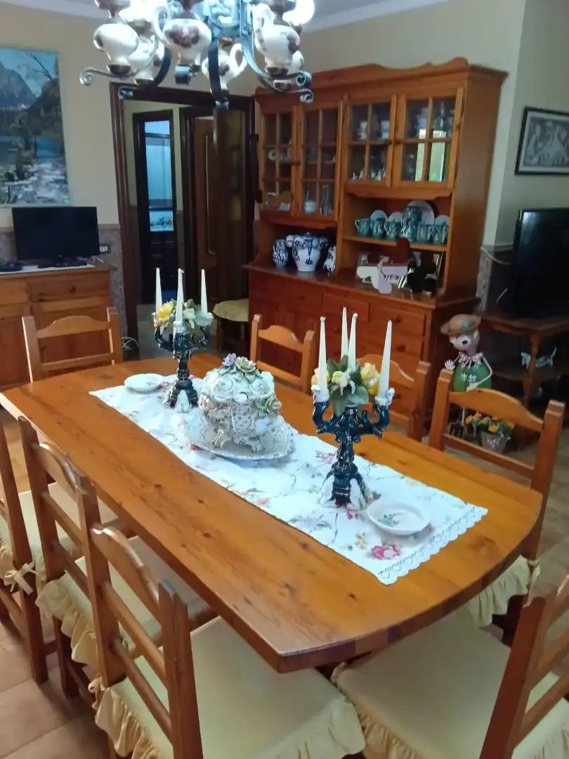 Comedor de Finca rústica en venta en Fuente Álamo de Murcia con Aire acondicionado, Jardín privado y Amueblado