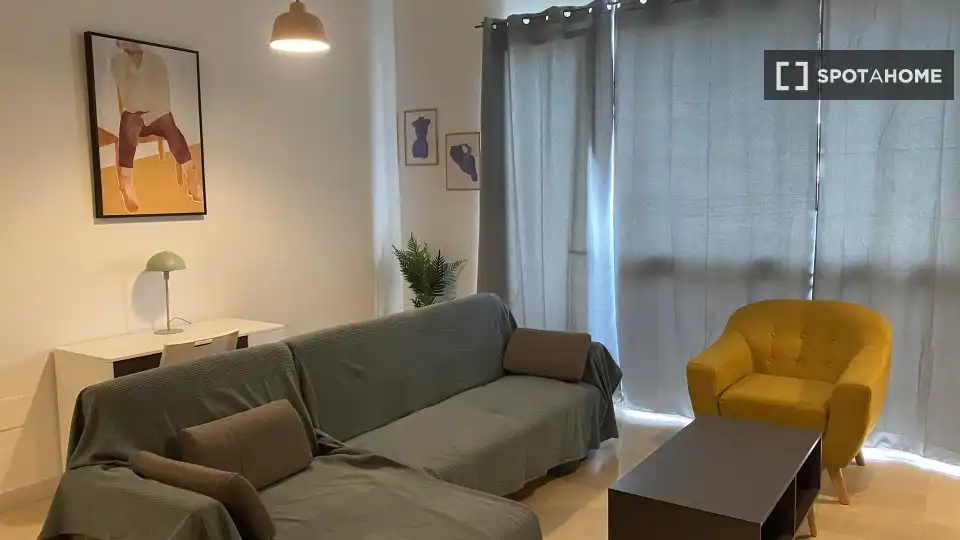 Wohnzimmer von Wohnung zur Miete in Madrid mit Klimaanlage, Heizung und Möbliert
