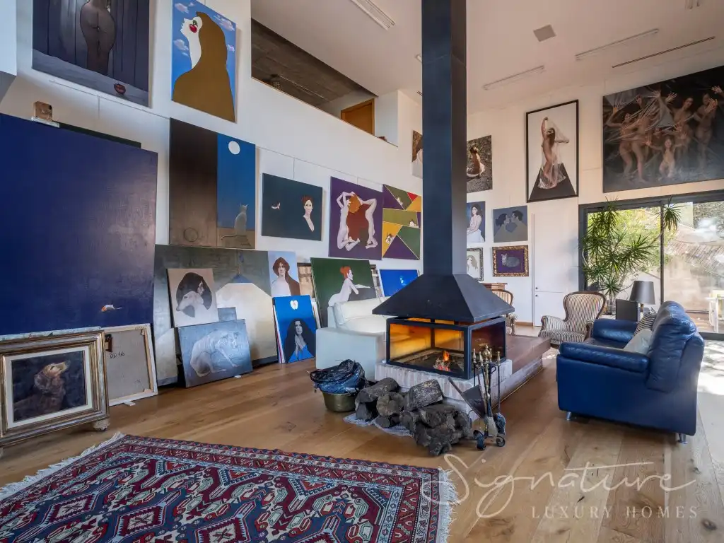Sala d'estar de Casa o xalet en venda en Sant Cugat del Vallès amb Aire condicionat, Calefacció i Terrassa
