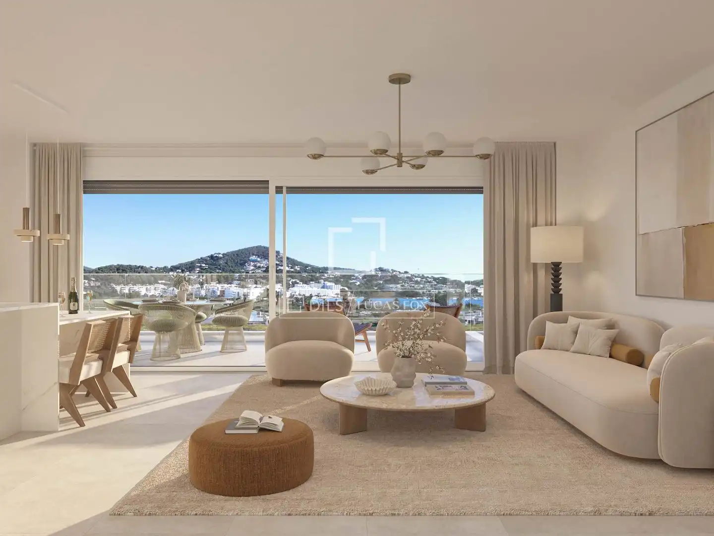 Living room of Flat for sale in Eivissa  with Air Conditioner, Private garden and Terrace