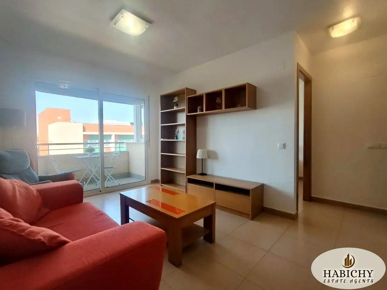 Sala d'estar de Apartament de lloguer en Murcia amb Aire condicionat, Balcó i Alarma