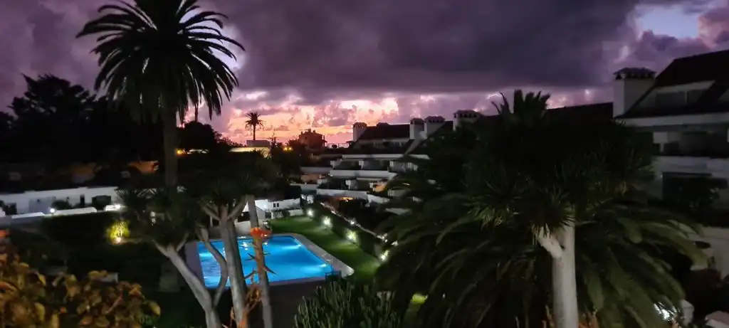 Außenansicht von Dachboden zur Miete in Puerto de la Cruz mit Klimaanlage, Privatgarten und Terrasse