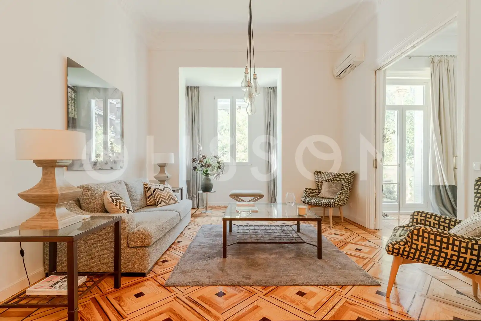 Wohnzimmer von Wohnung zur Miete in Madrid mit Klimaanlage, Heizung und Möbliert