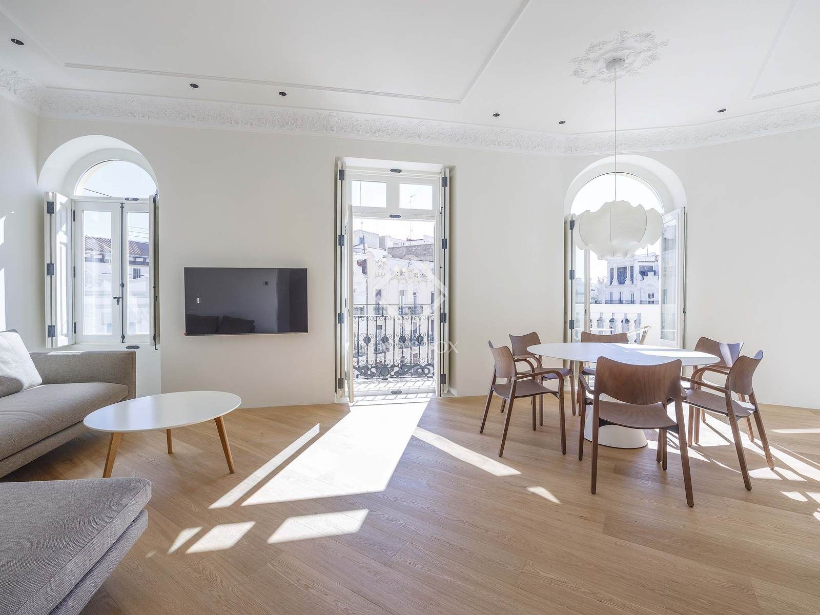 Wohnzimmer von Wohnung miete in Fontanars dels Alforins mit Klimaanlage, Heizung und Parkett