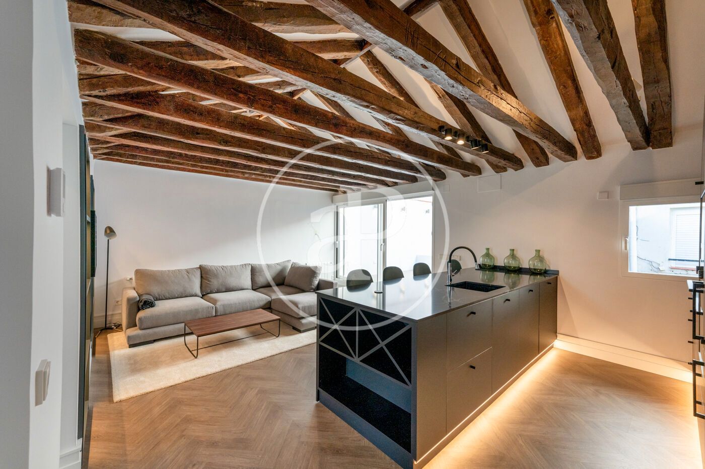 Sala d'estar de Àtic de lloguer en  Madrid Capital amb Aire condicionat, Calefacció i Terrassa