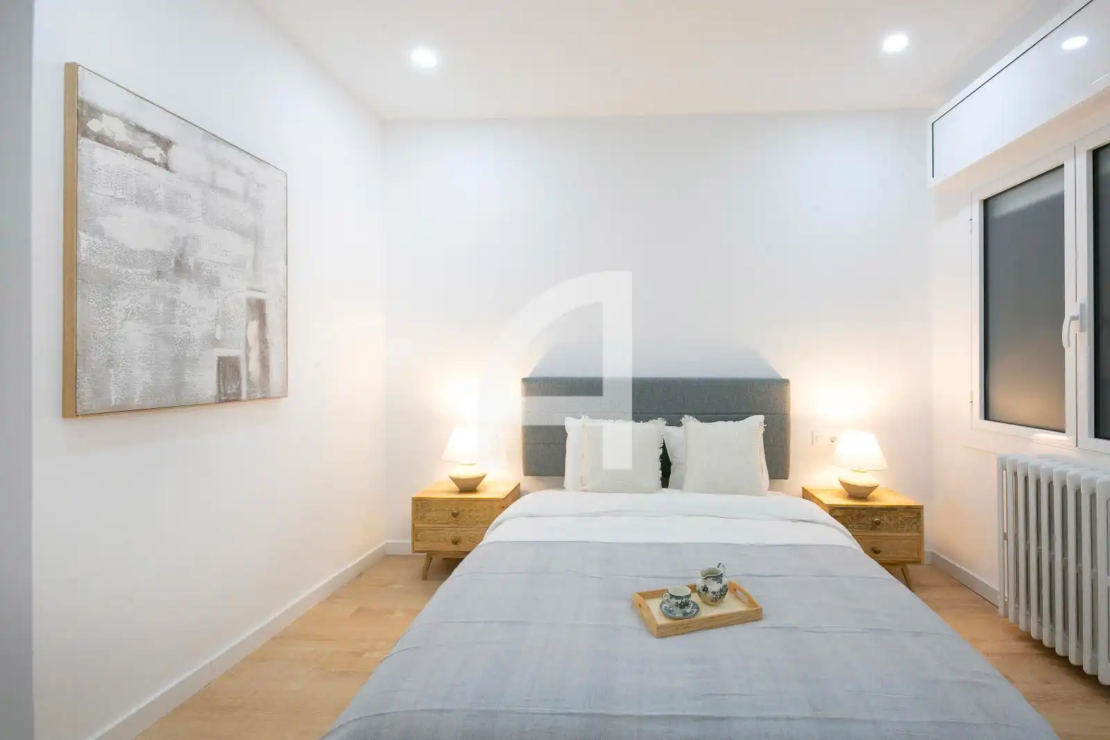 Schlafzimmer von Wohnung zum Verkauf in Barcelona mit Klimaanlage, Heizung und Parkett