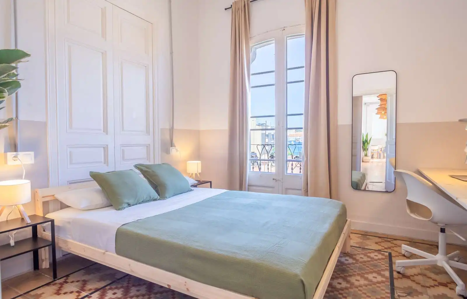 Schlafzimmer von Wohnung zur untervermieten in  Barcelona Capital mit Klimaanlage, Heizung und Terrasse