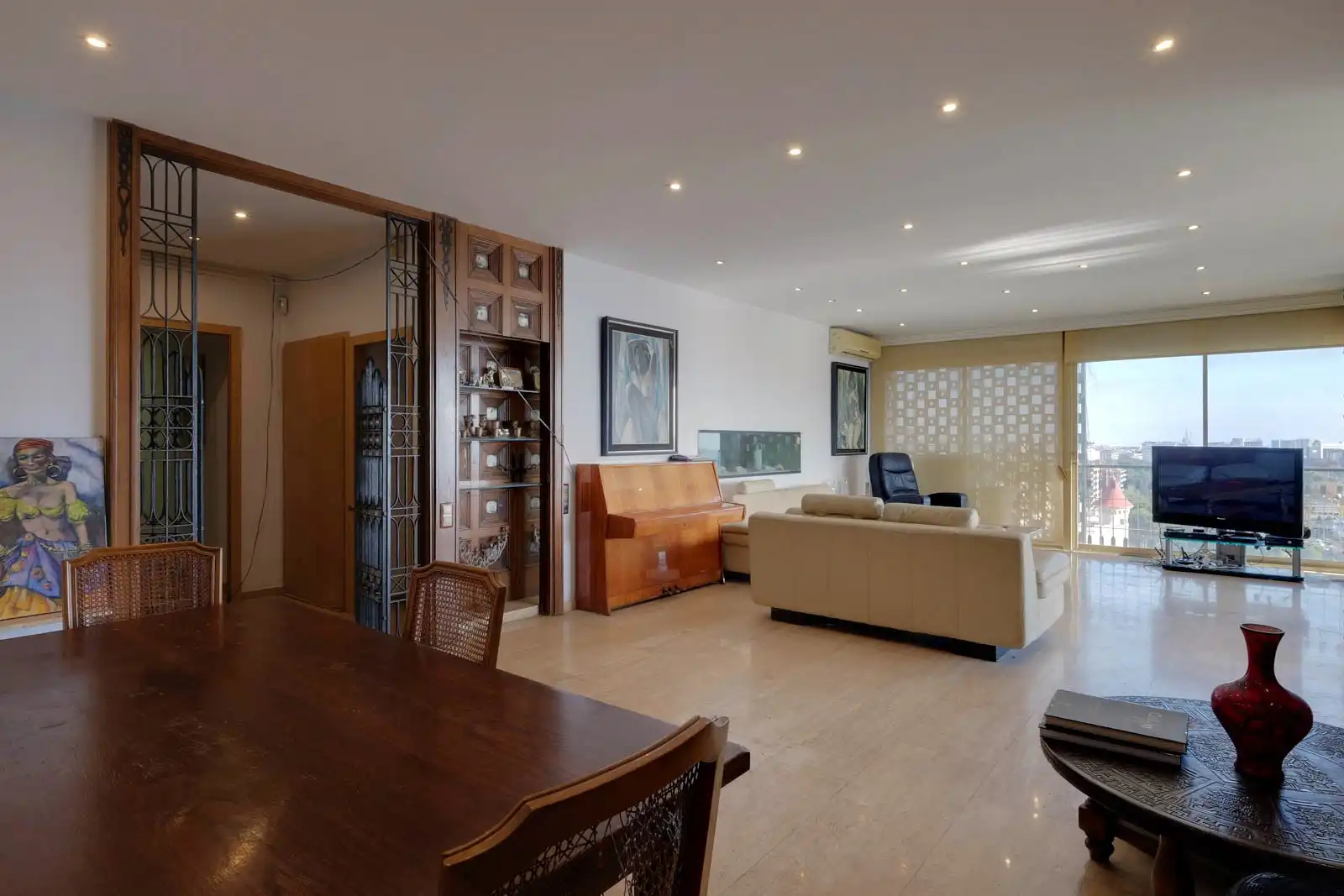 Wohnzimmer von Wohnung zum Verkauf in Barcelona mit Klimaanlage, Heizung und Parkett