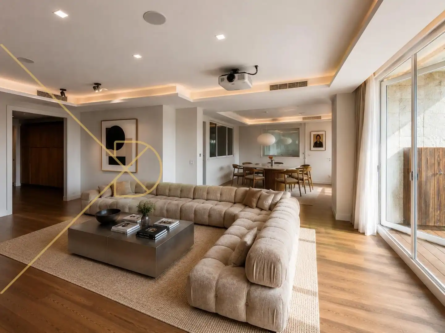 Wohnzimmer von Dachboden zur Miete in Barcelona mit Klimaanlage, Heizung und Parkett