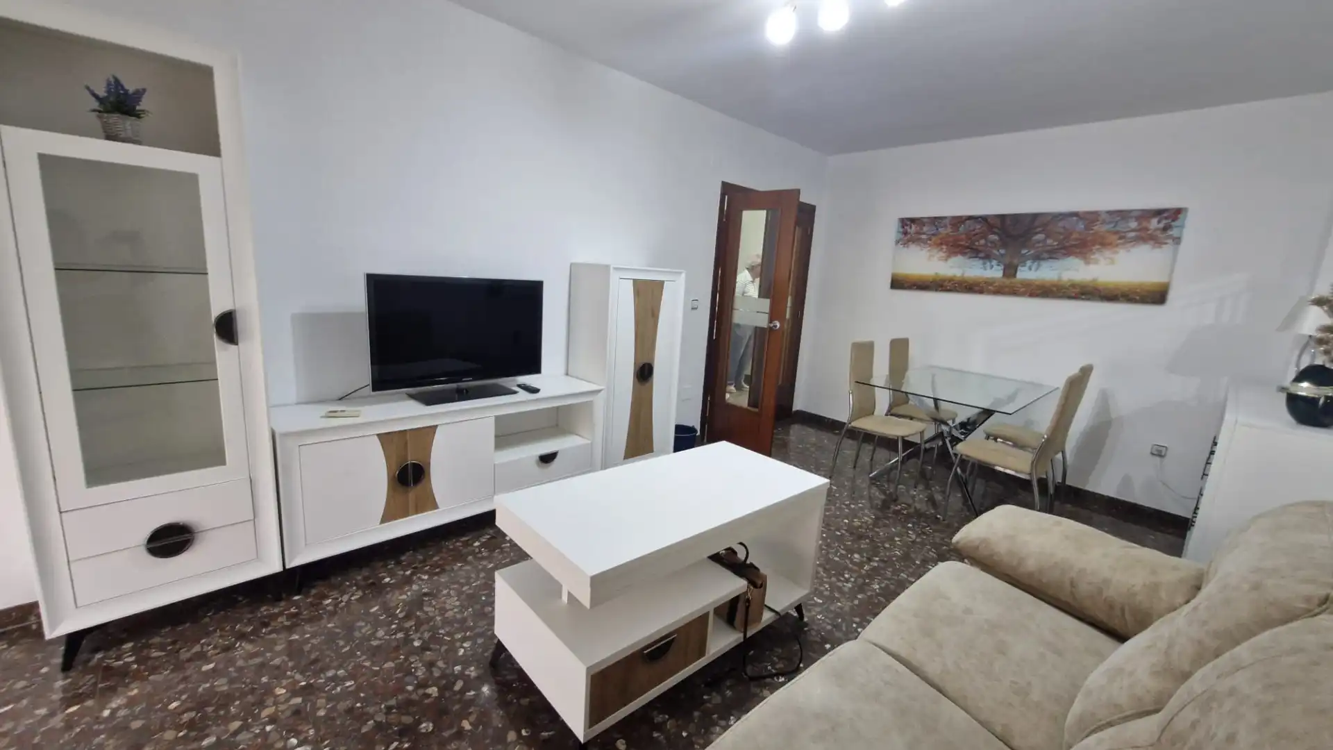 Sala d'estar de Pis de lloguer en Jaén amb Aire condicionat, Terrassa i Moblat