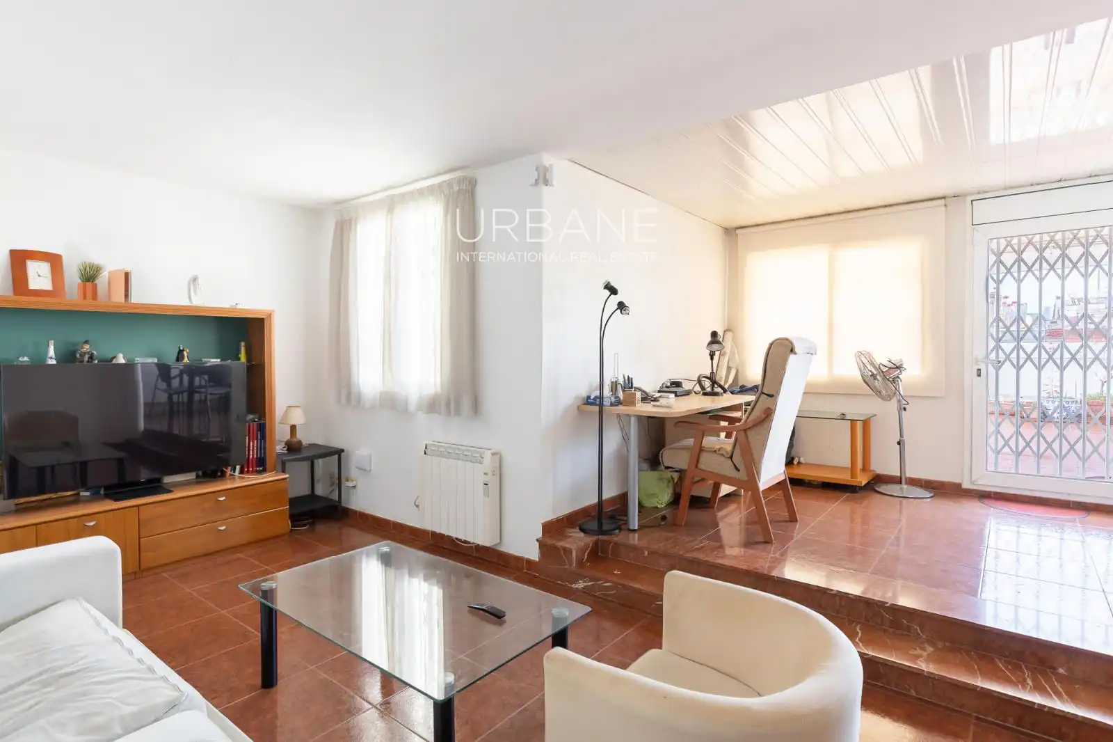 Sala de estar de Ático en venta en Barcelona con Aire acondicionado, Calefacción y Terraza