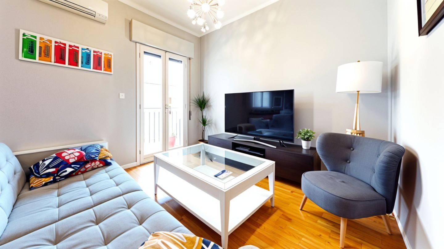 Living room of Flat to rent in  Madrid Capital  with Air Conditioner, Heating and Balcony
