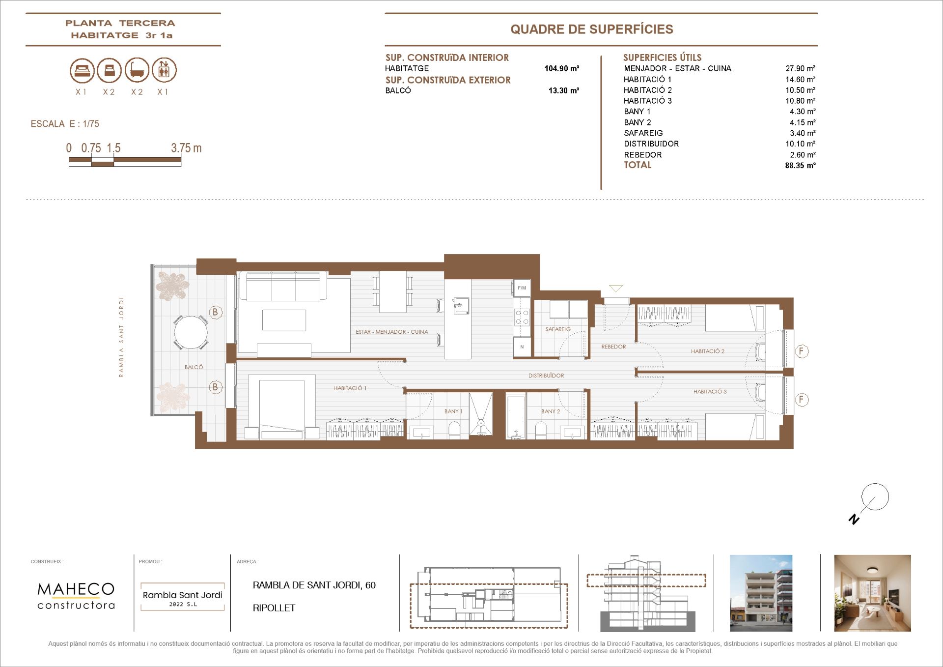 Flat for sale in Rambla de Sant Jordi, 60, Centre