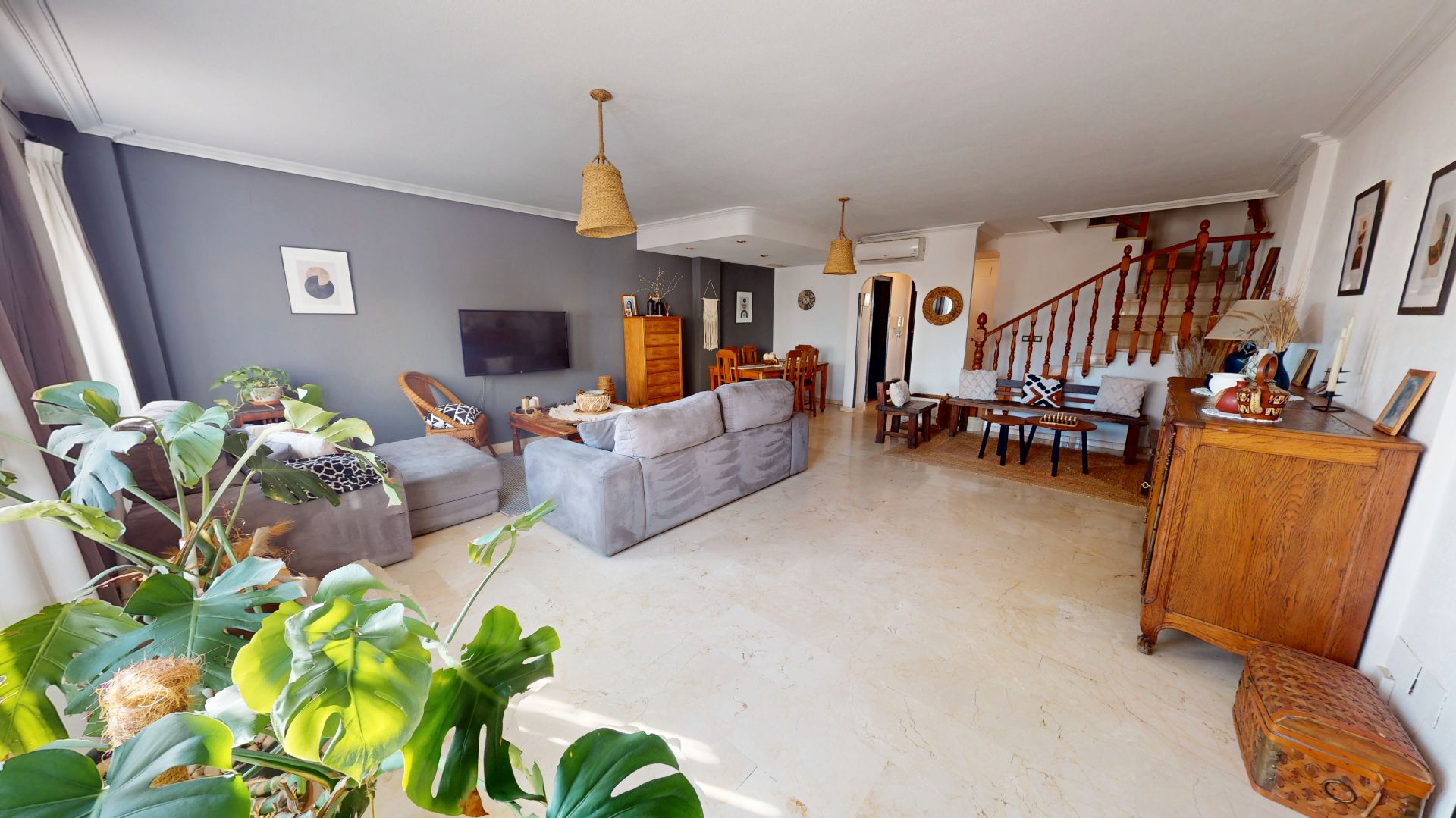 Living room of Single-family semi-detached for sale in El Campello  with Air Conditioner, Storage room and Furnished