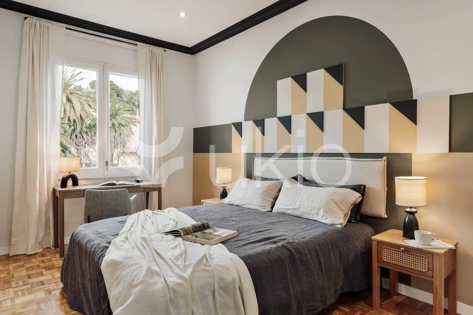 Schlafzimmer von Wohnungen zur Miete in Barcelona mit Klimaanlage, Heizung und Möbliert