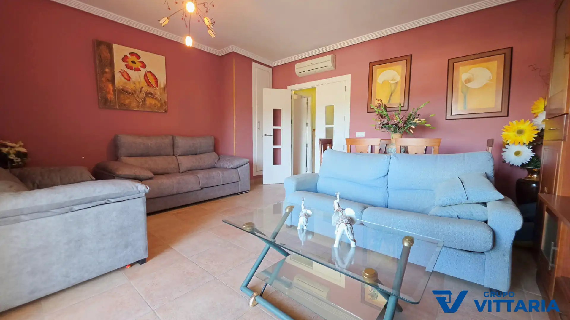 Sala de estar de Piso en venta en Roquetas de Mar con Aire acondicionado, Terraza y Amueblado