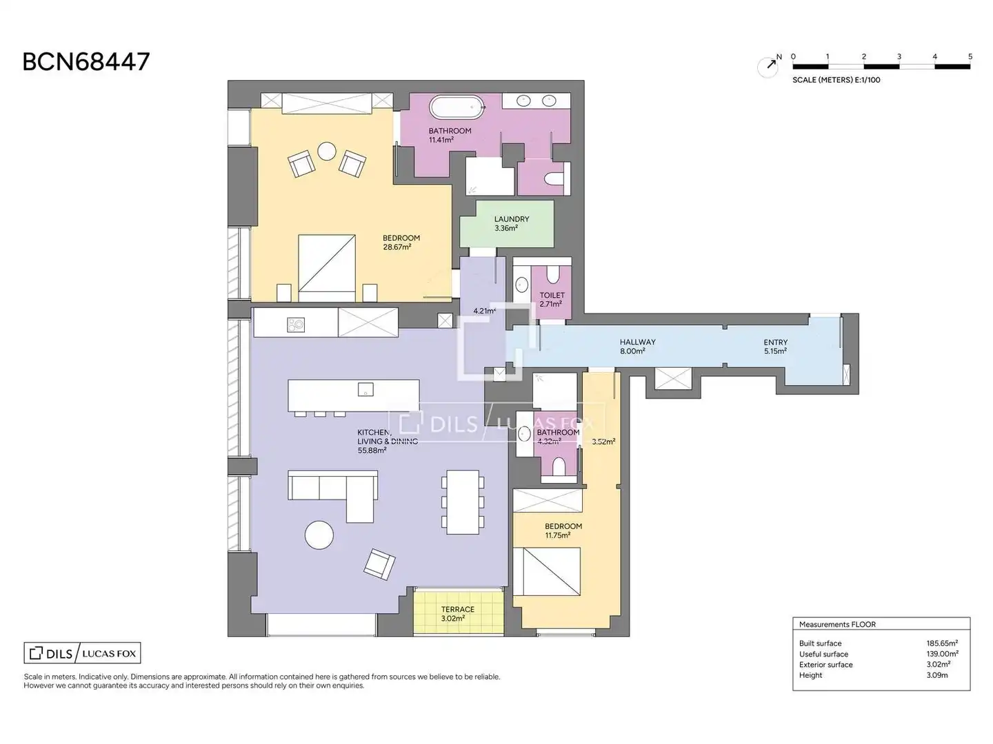 Wohnung zum Verkauf in Barcelona mit Klimaanlage, Heizung und Parkett