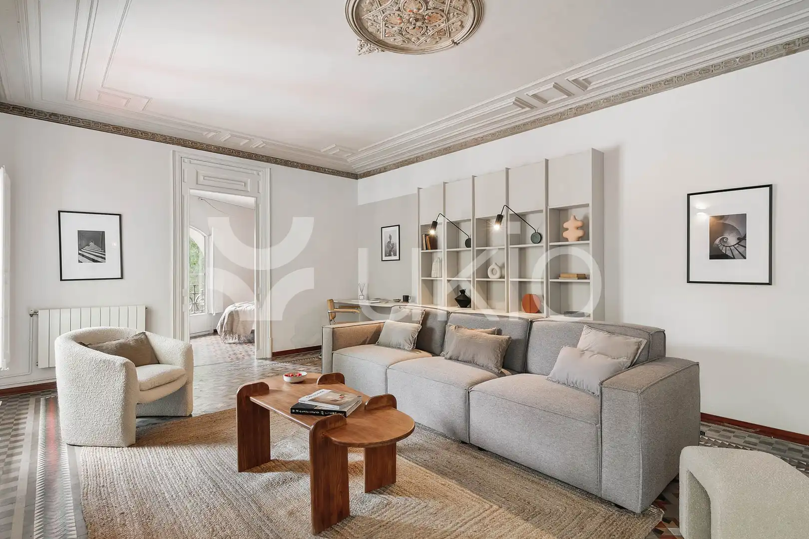 Sala de estar de Apartamento de alquiler en Barcelona con Calefacción, Terraza y Amueblado