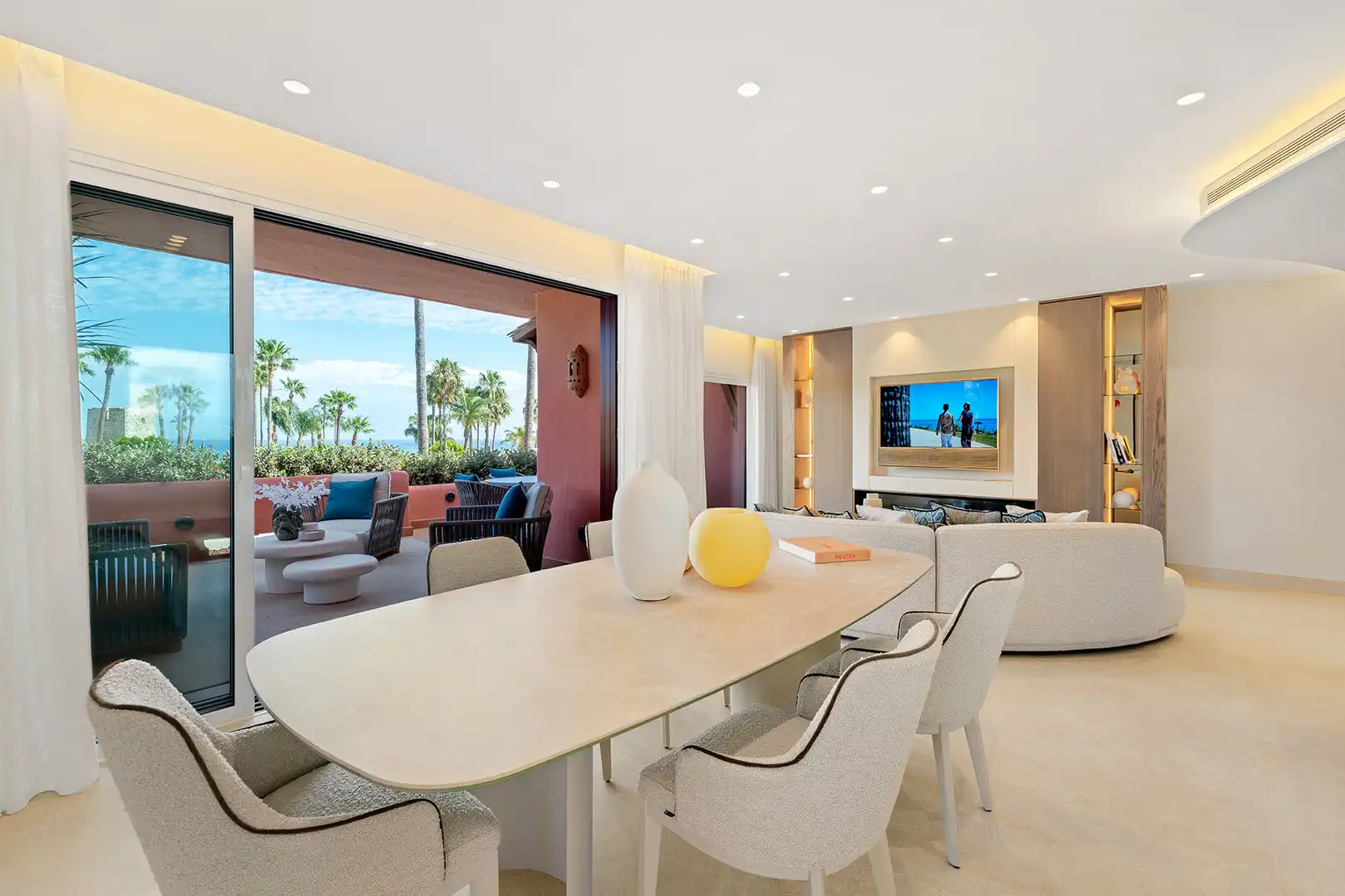 Dining room of Apartments for sale in Estepona  with Air Conditioner, Terrace and Swimming Pool
