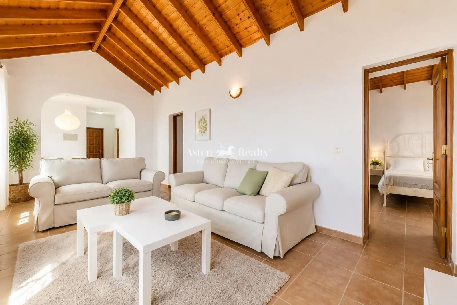 Sala d'estar de Casa o xalet en venda en Guía de Isora amb Jardí privat, Terrassa i Moblat