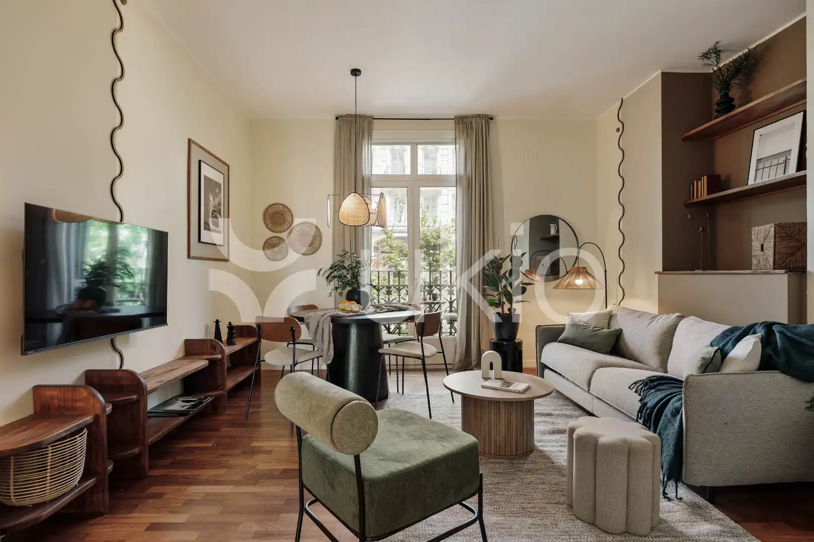 Sala d'estar de Apartament de lloguer en Barcelona amb Aire condicionat, Calefacció i Moblat