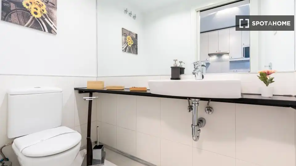 Bany de Pis de lloguer en Madrid amb Aire condicionat, Calefacció i Moblat