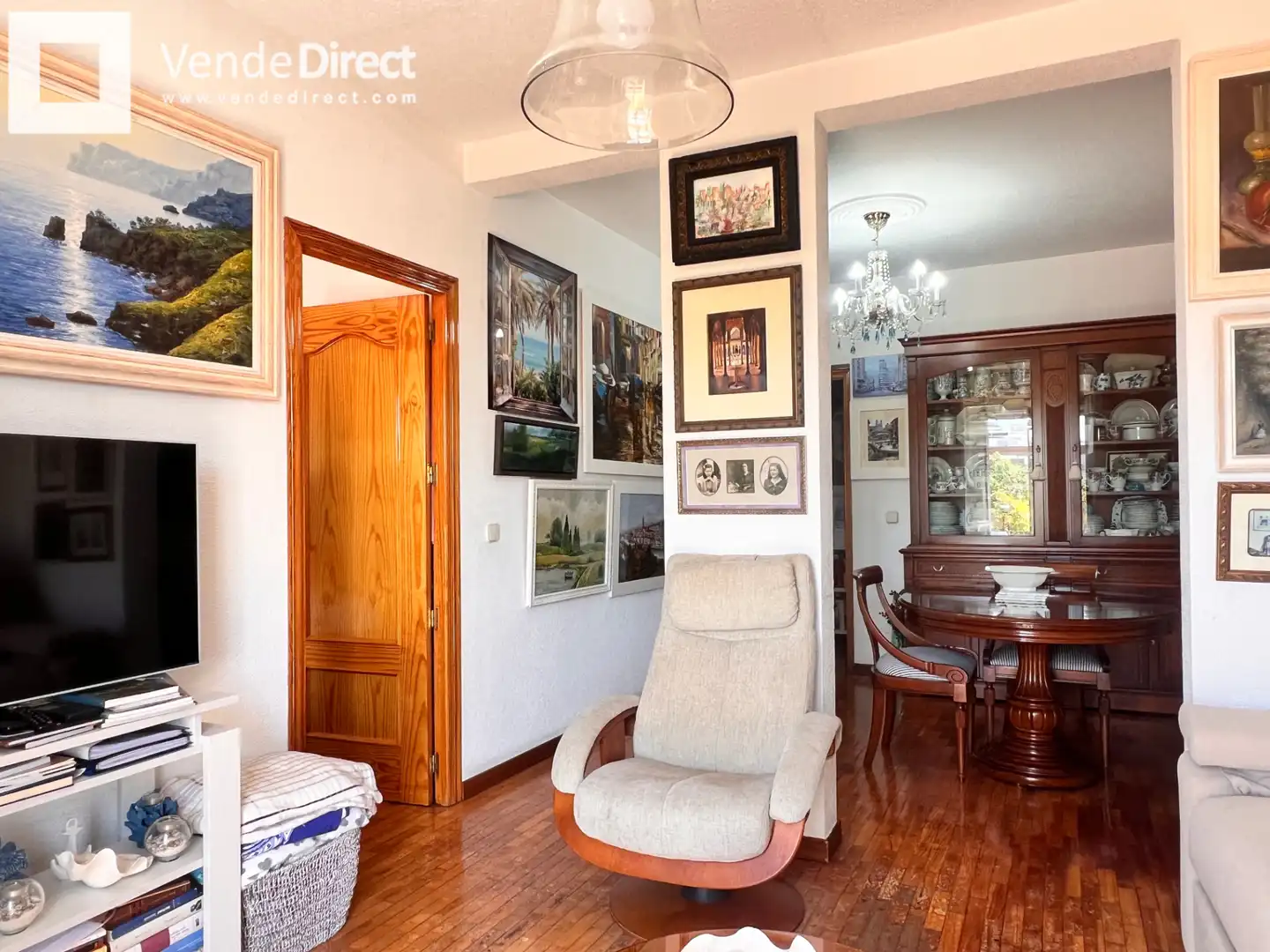 Sala de estar de Piso en venta en Madrid con Trastero, Amueblado y Balcón