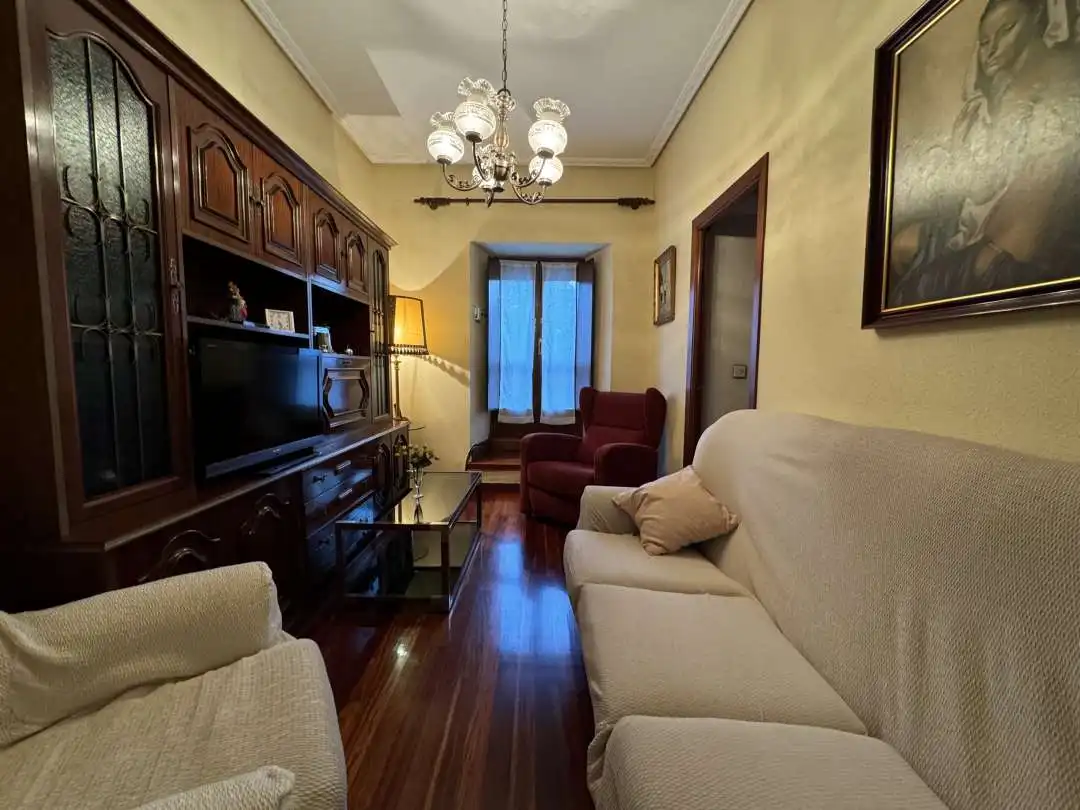 Sala de estar de Piso en venta en Bergara con Calefacción, Jardín privado y Amueblado