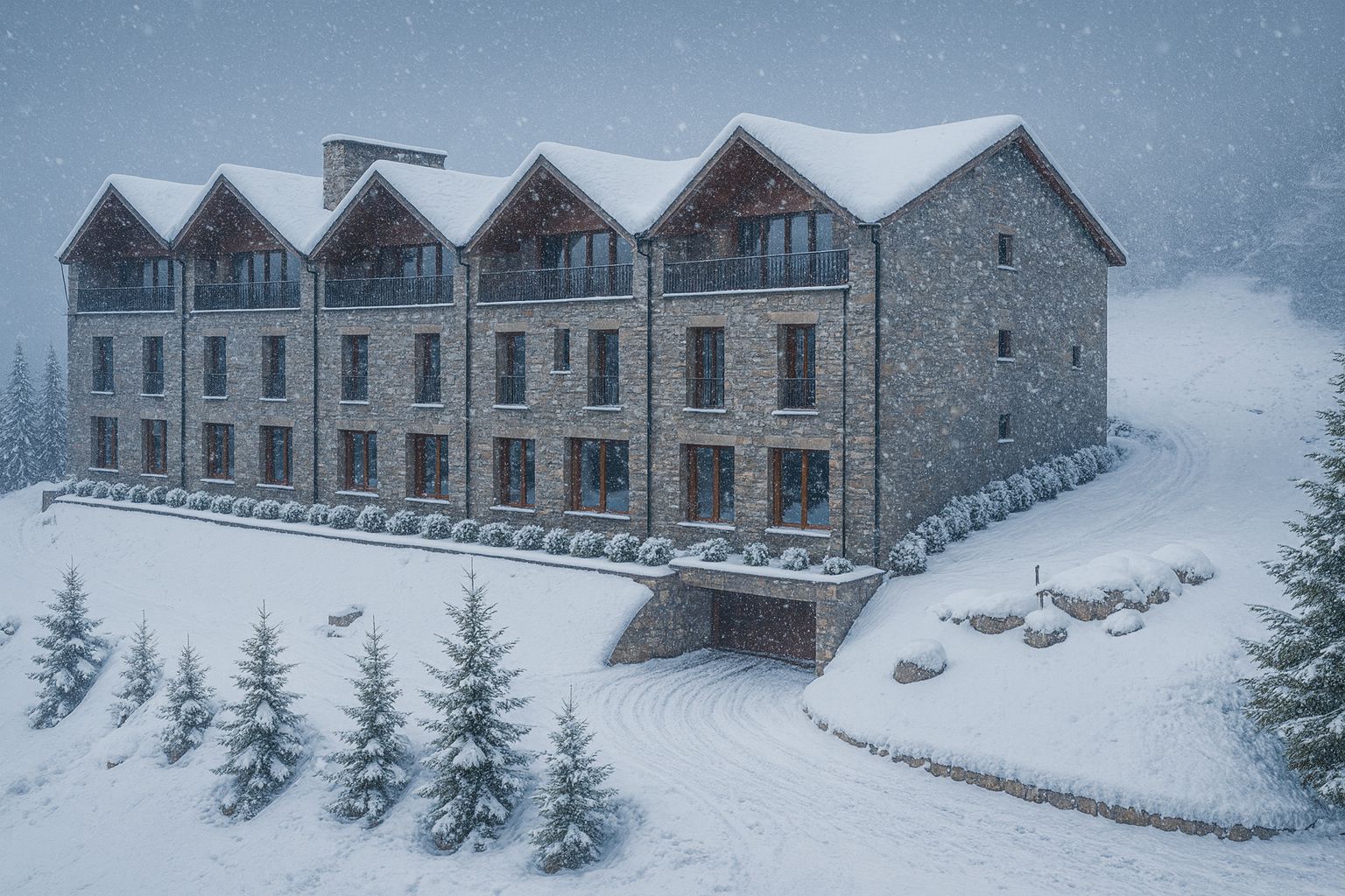 Exterior view of Attic for sale in Biescas  with Parquet flooring, Terrace and Oven