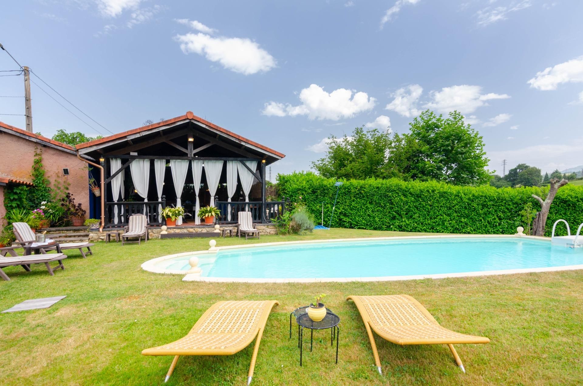 Swimming pool of Single-family semi-detached for sale in Sariego  with Heating and Terrace