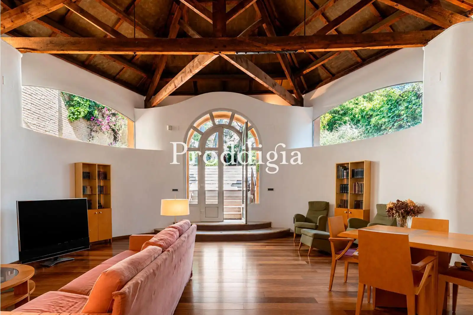 Wohnzimmer von Wohnung zum Verkauf in Barcelona mit Klimaanlage, Heizung und Privatgarten