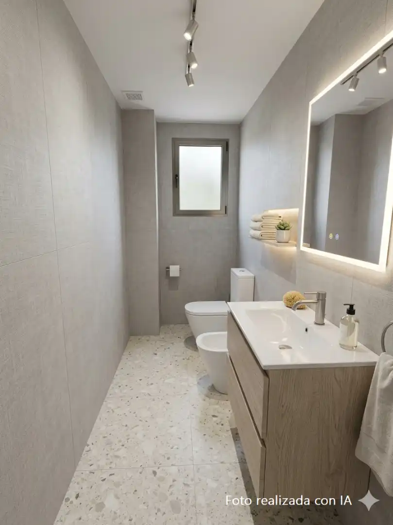 Badezimmer von Einfamilien-Reihenhaus zum Verkauf in Olocau mit Privatgarten, Terrasse und Schwimmbad