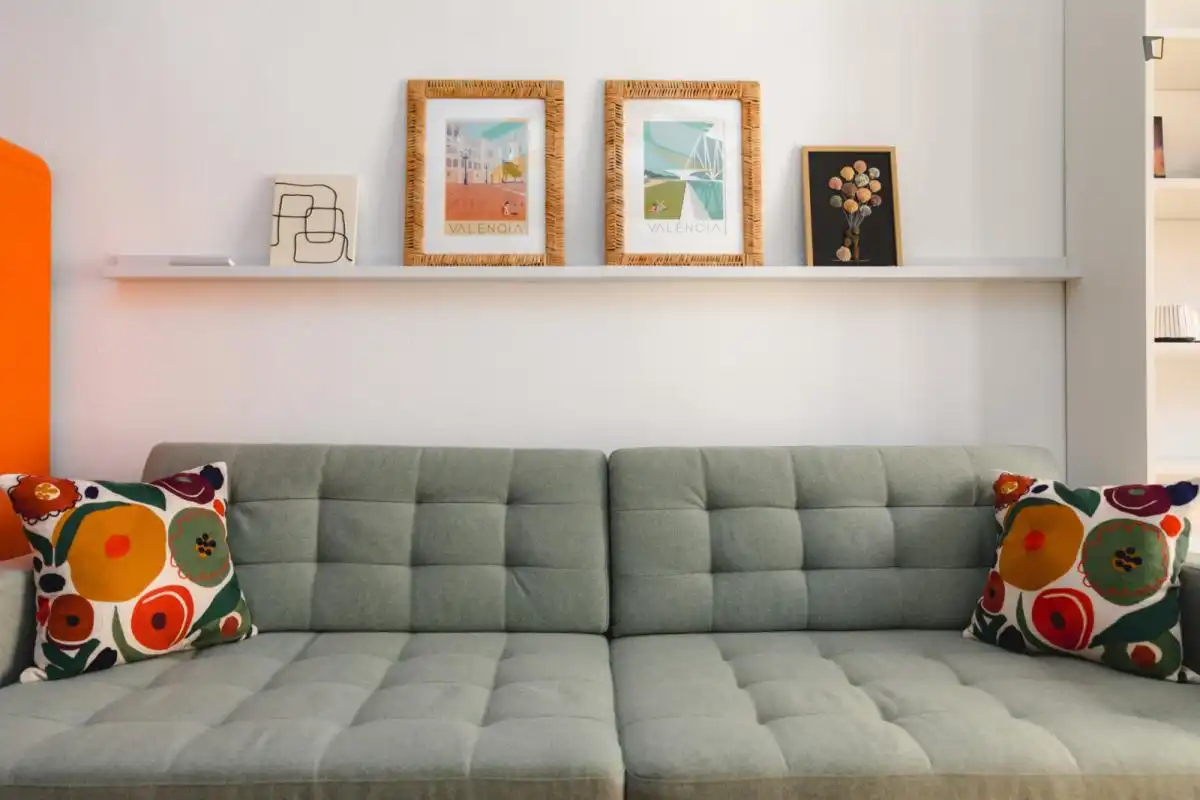 Sala d'estar de Apartament de lloguer en Valencia amb Aire condicionat, Moblat i Forn