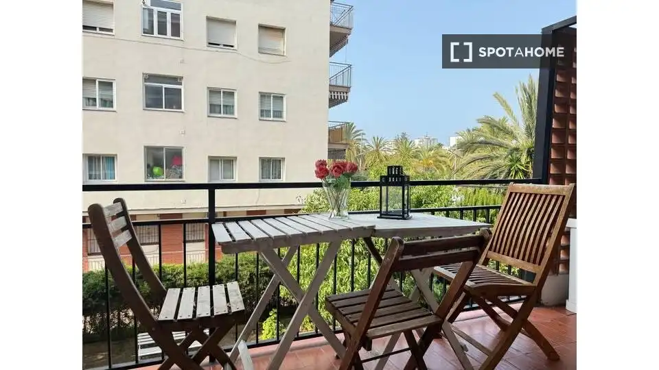 Balcony of Flat for rent in Barcelona  with Air Conditioner, Heating and Furnished