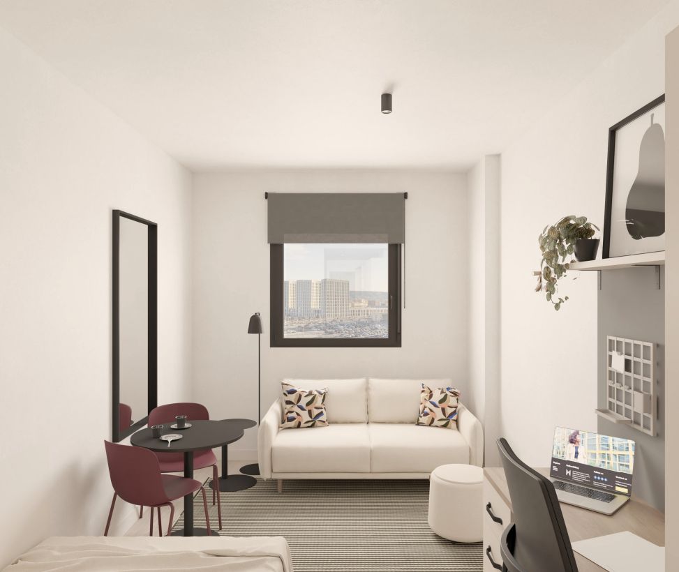 Living room of Study to rent in  Granada Capital  with Air Conditioner, Furnished and Microwave