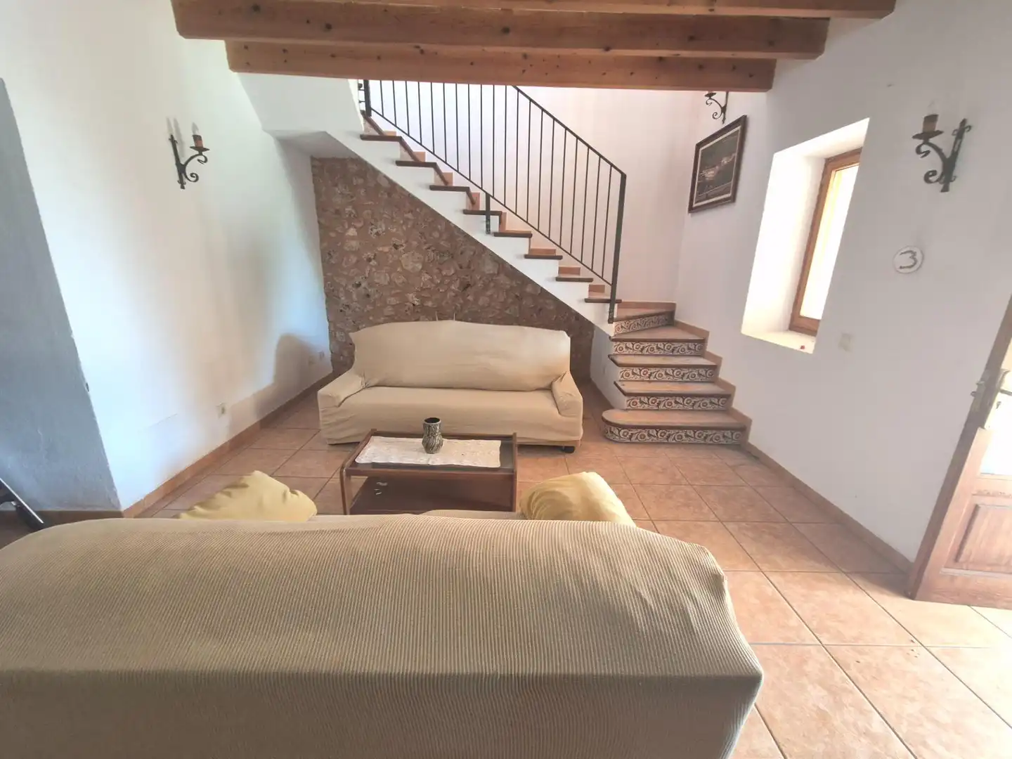 Sala d'estar de Finca rústica de lloguer en Campos amb Aire condicionat, Calefacció i Terrassa