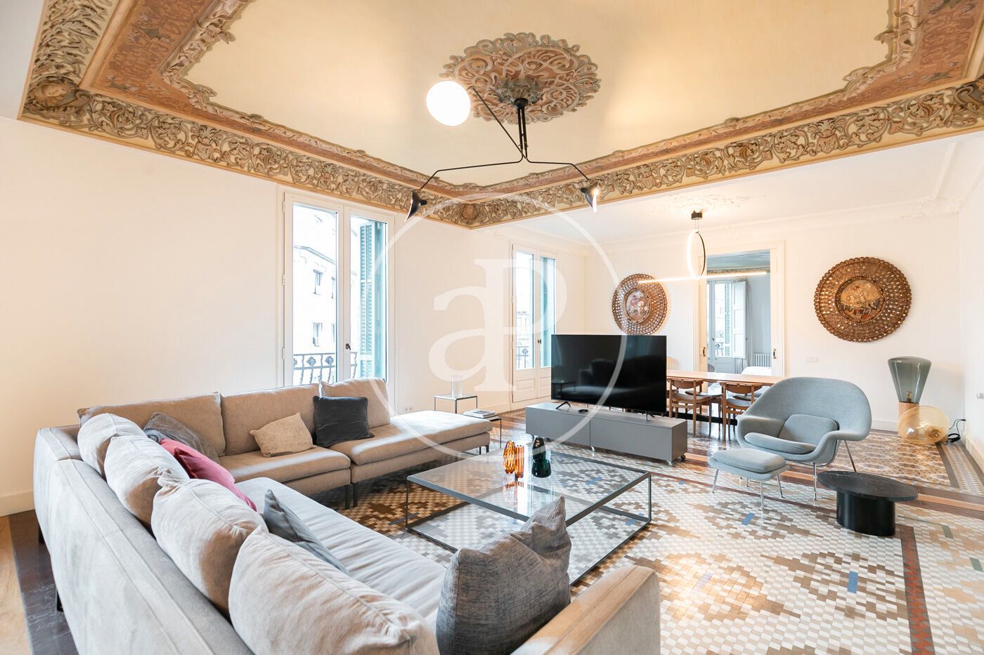 Living room of Flat to rent in  Barcelona Capital  with Air Conditioner, Heating and Terrace