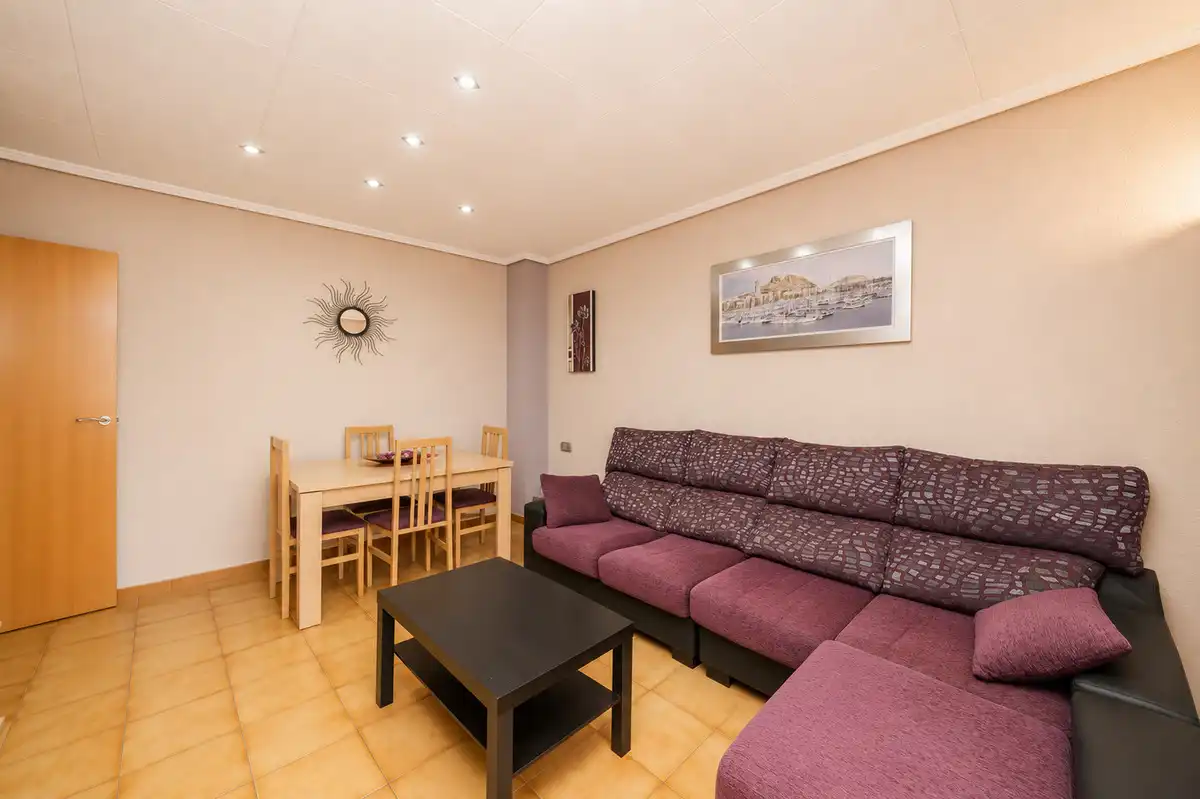 Sala d'estar de Pis en venda en Elche / Elx amb Calefacció, Terrassa i Moblat