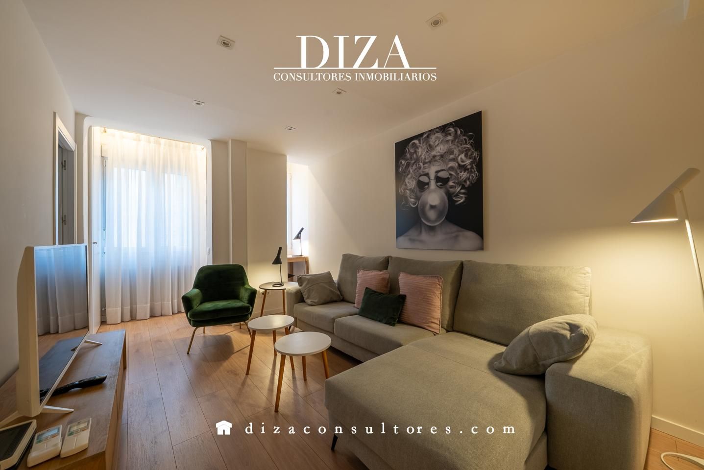 Sala d'estar de Pis de lloguer en  Madrid Capital amb Aire condicionat, Calefacció i Moblat