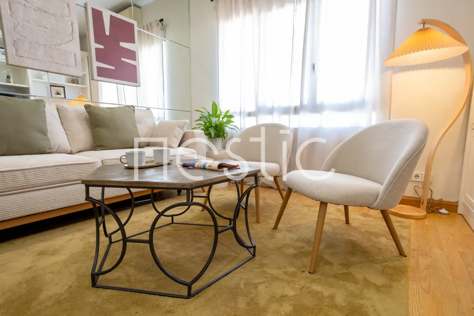 Wohnzimmer von Wohnungen zur Miete in Madrid mit Klimaanlage, Heizung und Möbliert