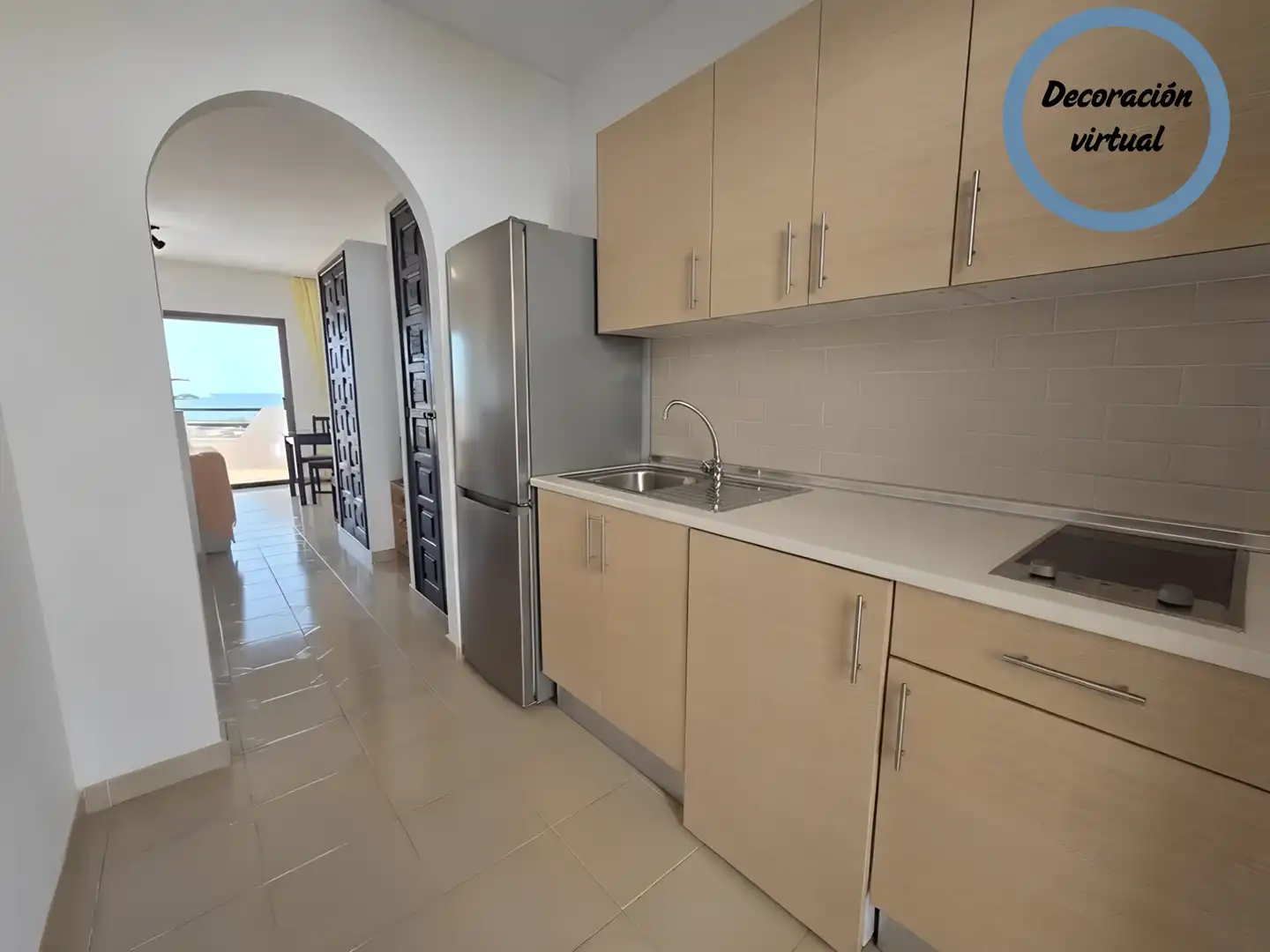 Cocina de Apartamento en venta en Tuineje con Terraza, Amueblado y Piscina comunitaria