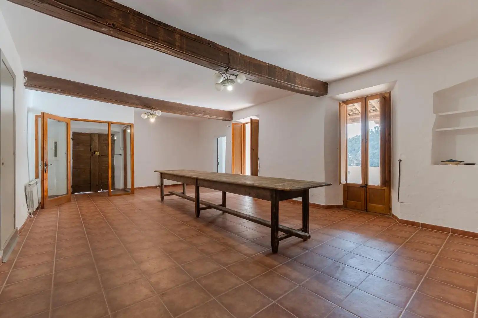 Comedor de Piso de alquiler en La Vall de Bianya con Calefacción, Jardín privado y Terraza