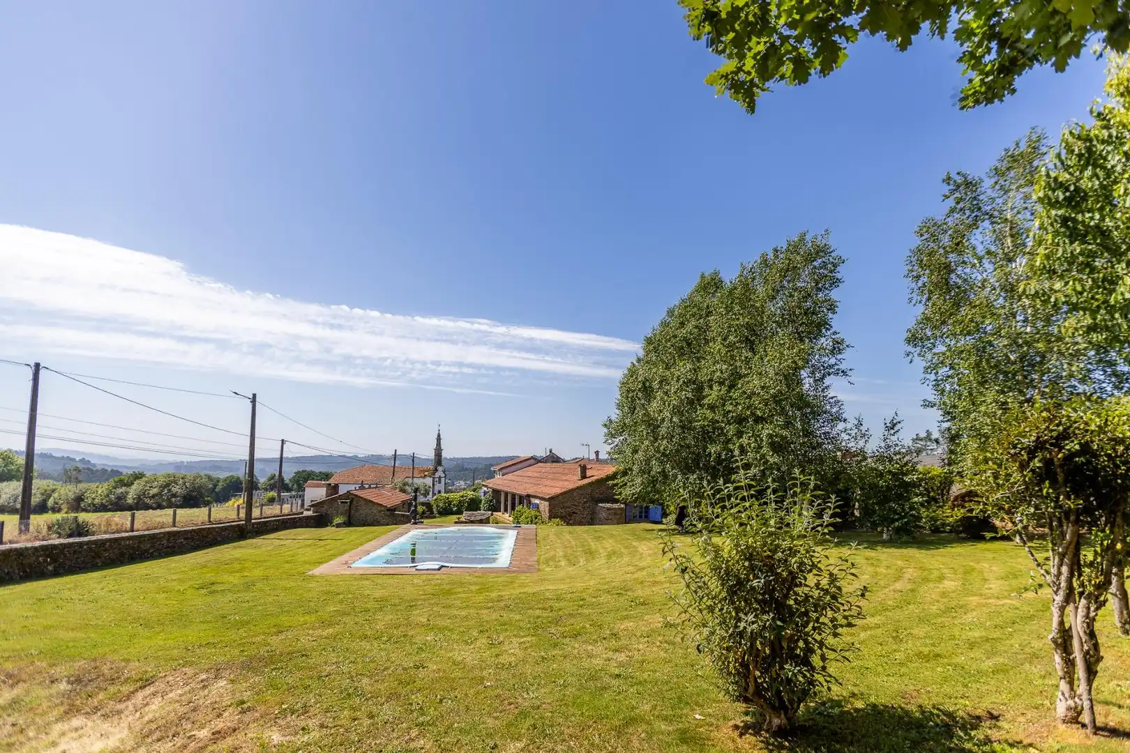 Piscina de Casa o chalet en venta en O Pino  con Calefacción, Jardín privado y Terraza