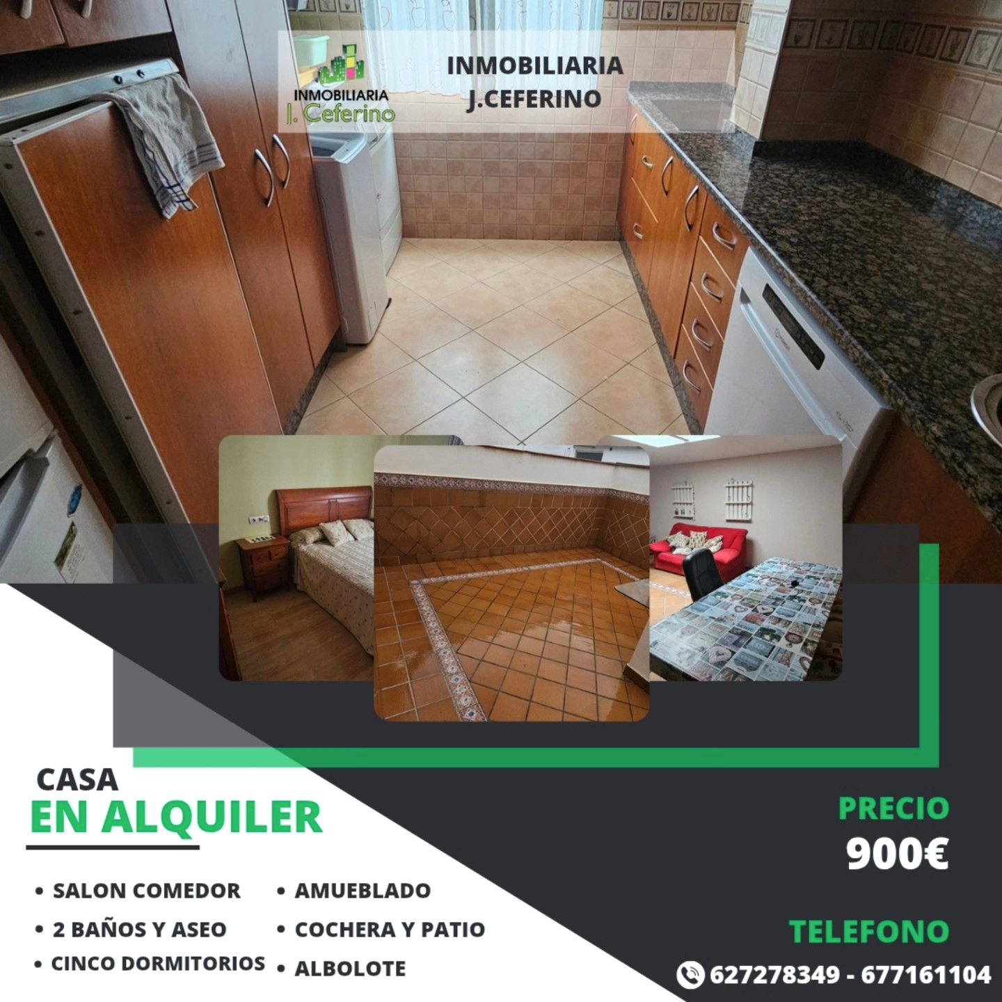 Cuina de Casa o xalet de lloguer en Albolote amb Aire condicionat, Moblat i Forn