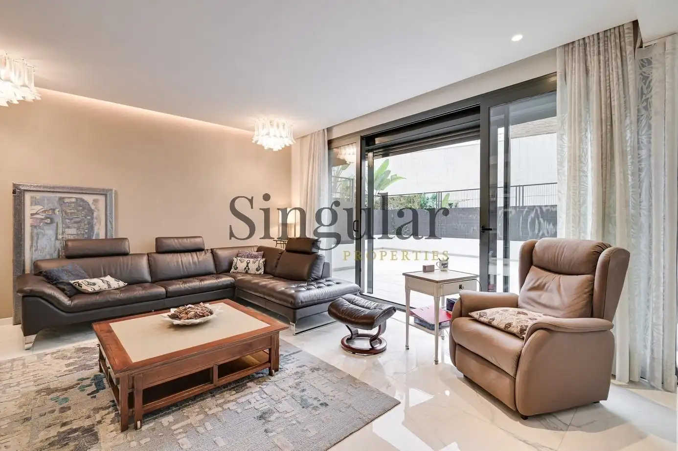 Living room of Flat for sale in  Barcelona Capital  with Air Conditioner, Heating and Private garden