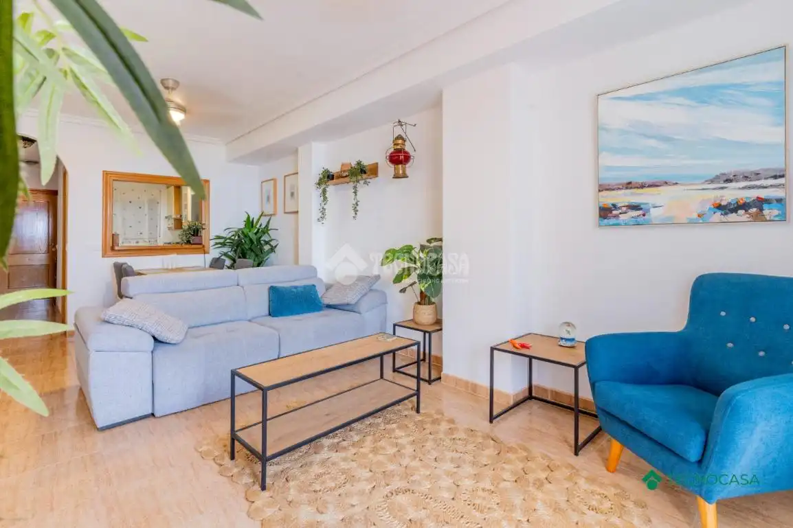 Sala d'estar de Pis en venda en Roquetas de Mar amb Parquet i Terrassa