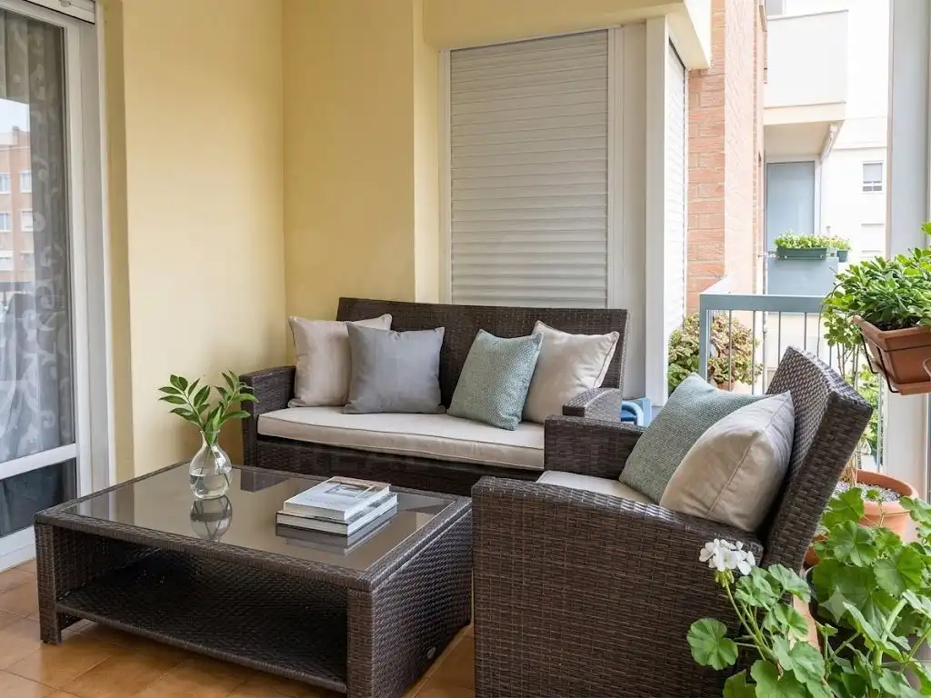 Balcony of Flat for sale in Barcelona  with Air Conditioner and Heating